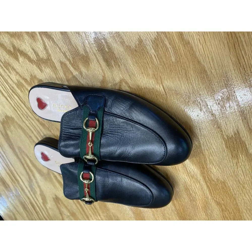 Gucci Princetown Slippers Women's 6.5 Black Leather Slip-On Walking Shoes L1 - Picture 8 of 15